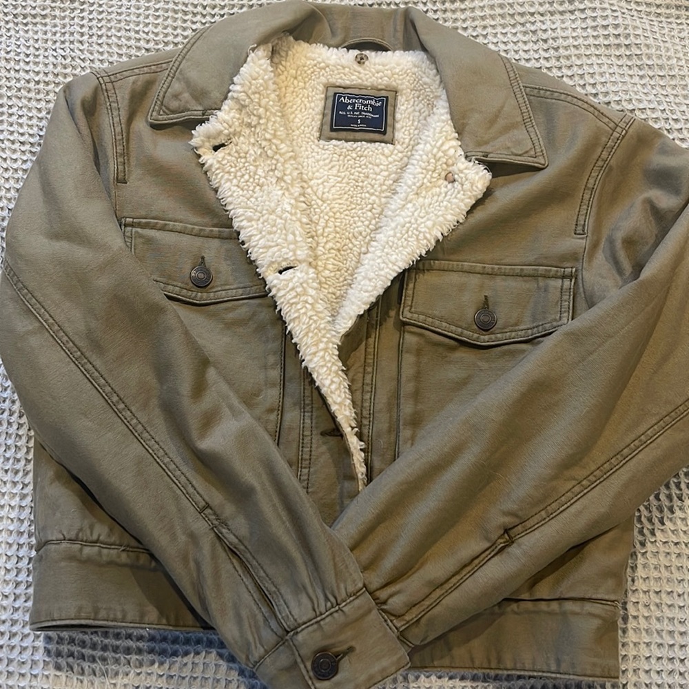 Sherpa-Lined Twill Jacket